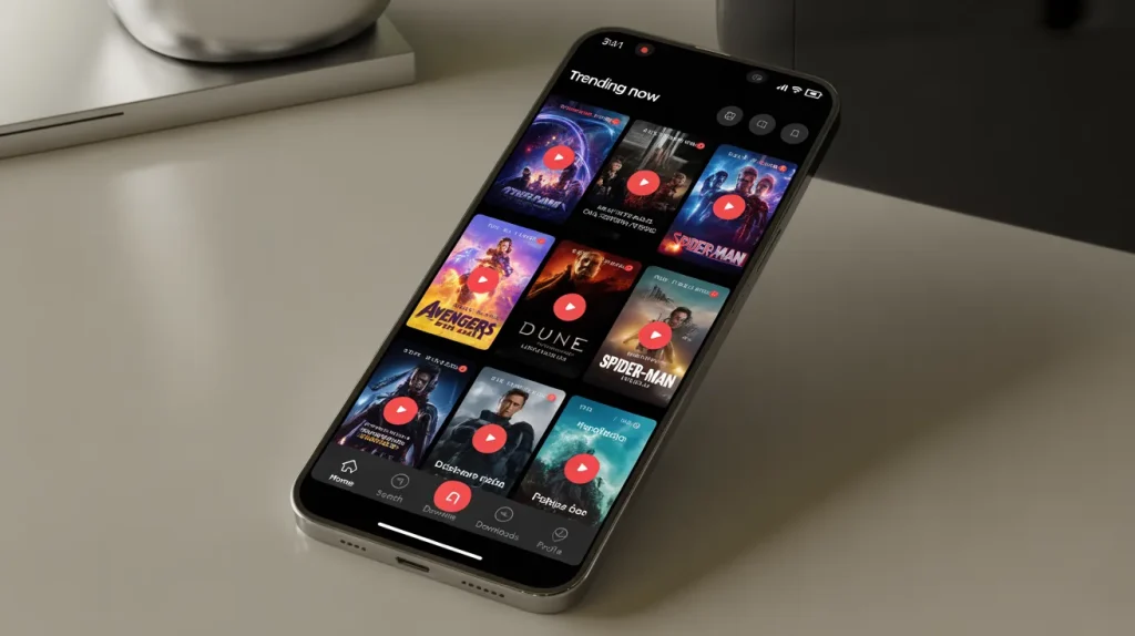 ppcine app movie streaming platform interface