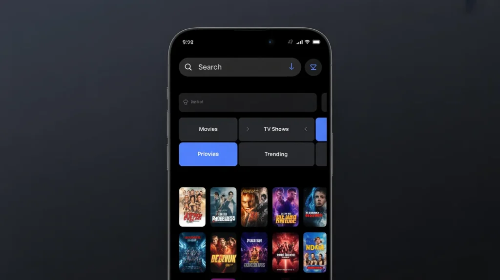 ppcine movie app interface preview