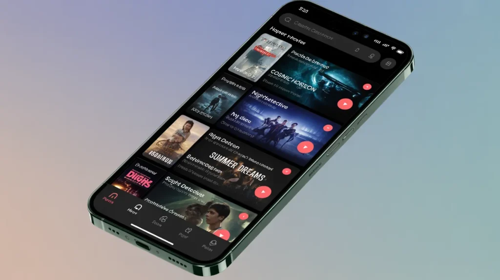 ppcine movie app interface on android device
