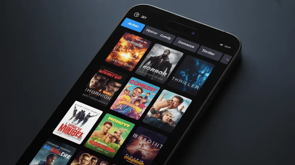 ppcine app movie categories action comedy thriller