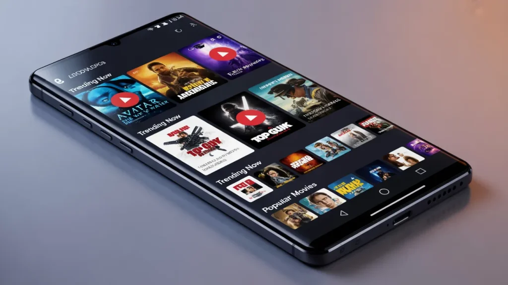 ppcine download app movie streaming interface on smartphone