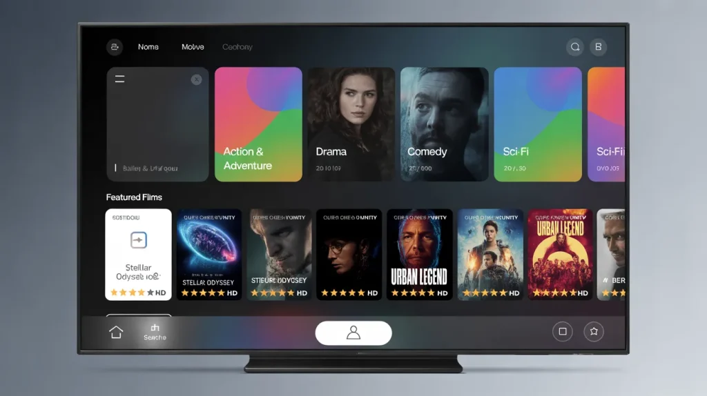ppcine smart tv streaming features interface